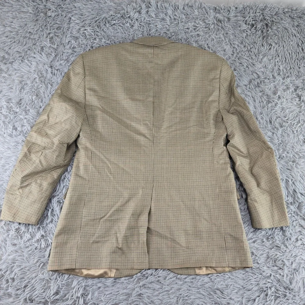 Brooks Brothers Mens 41S Tan Houndstooth Silk Wool 346 Blazer 01061027‎